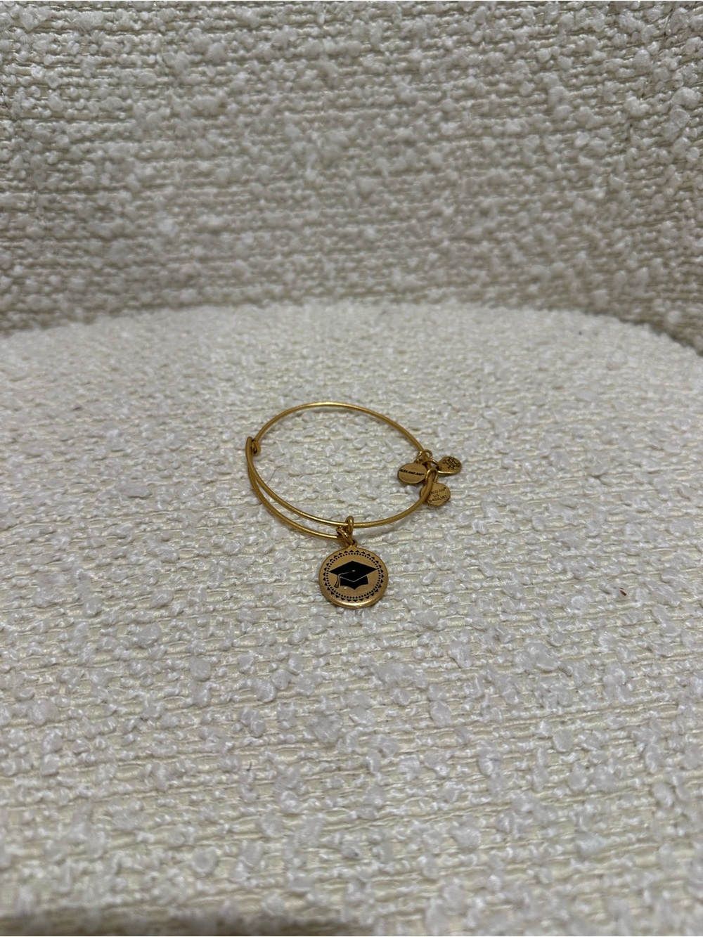Alex and Ani Gold-Tone Graduation Cap Charm Bangle Bracelet